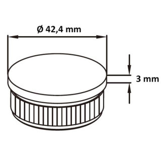 Endkappe flach, M10 Gewinde fĂźr Rohr Ă˜ 40x 40mm x 2mm
