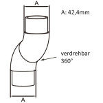 Rohrbogen für Rundhohre 42,4 mm x 2,0, flexibel verdrehbar