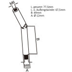 Verbindungsstift mit Gelenk für Handlaufträger Ø 12 mm, 1 Innengewinde , 1 Außengewinde, V2A Edelstahl geschliffen