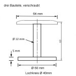 Handlaufträger Mauermontage für Rundrohr 42,4 x 2mm