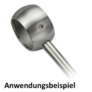 Kugelring, Ringhalter f&uuml;r Handlauf &Oslash; 42,4 mm, V2A Edelstahl