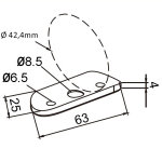 Handlaufstütze starr, für Handlauf Ø 42,4 mm, Edelstahl V2A