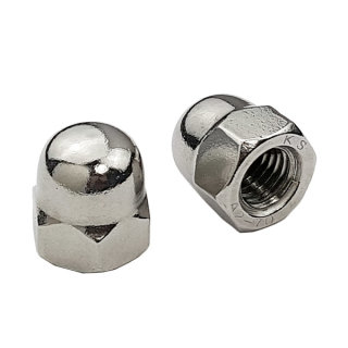 Hutmutter, DIN 1587, Edelstahl A2 blank M10, 10 Stück