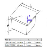 Endkappe für Vierkantrohr, Edelstahl V2A geschliffen, 30x30 & 40x40 mm