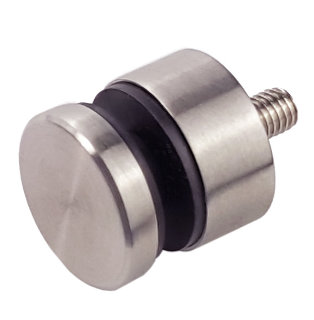Punkthalter Ø 30 mm für 6 - 12 mm Glas, gerader Anschluss, Edelstahl geschliffen